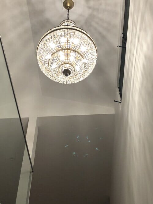Brushed Brass Finish Orion Crystal Chandelier