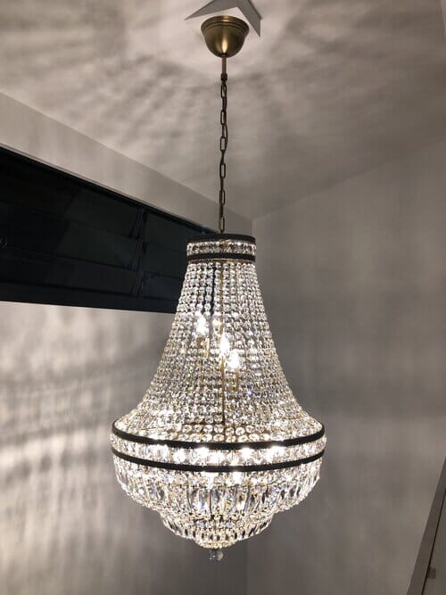 Brushed Brass Finish Orion Crystal Chandelier