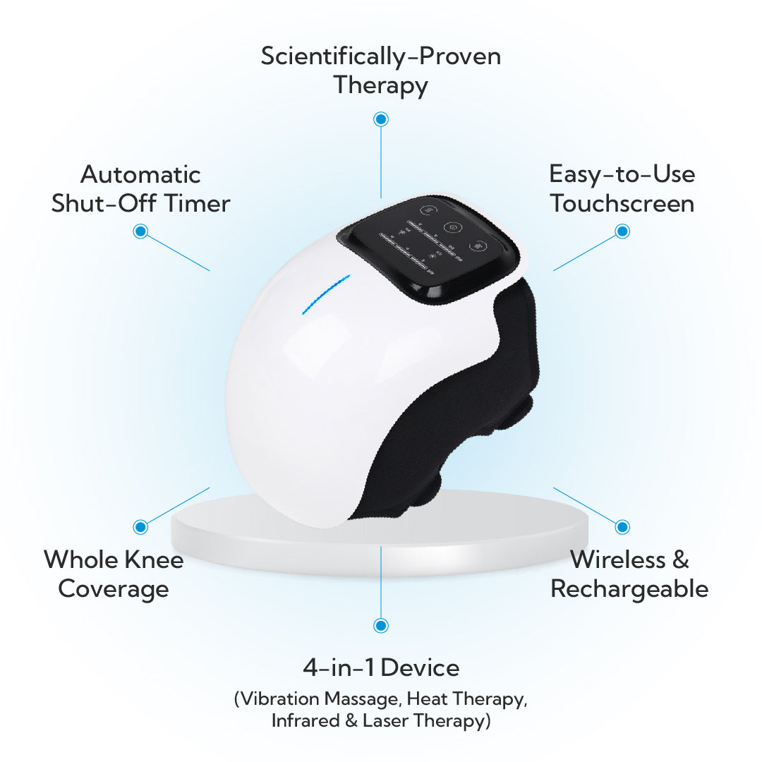 Portable Heated Knee Massager — Heat, Vibration & Red Light