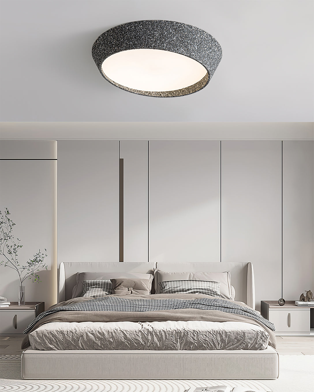 NovaLume LED Ceiling Light Fixture — Hand Molded Shade, Warm Glow