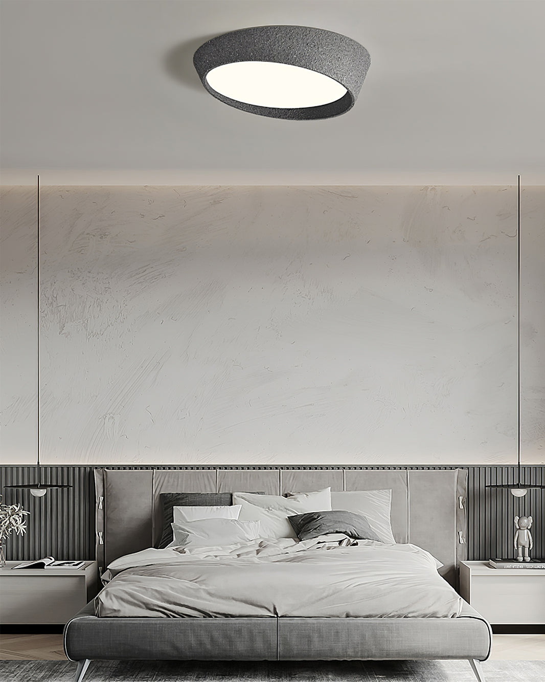 NovaLume LED Ceiling Light Fixture — Hand Molded Shade, Warm Glow