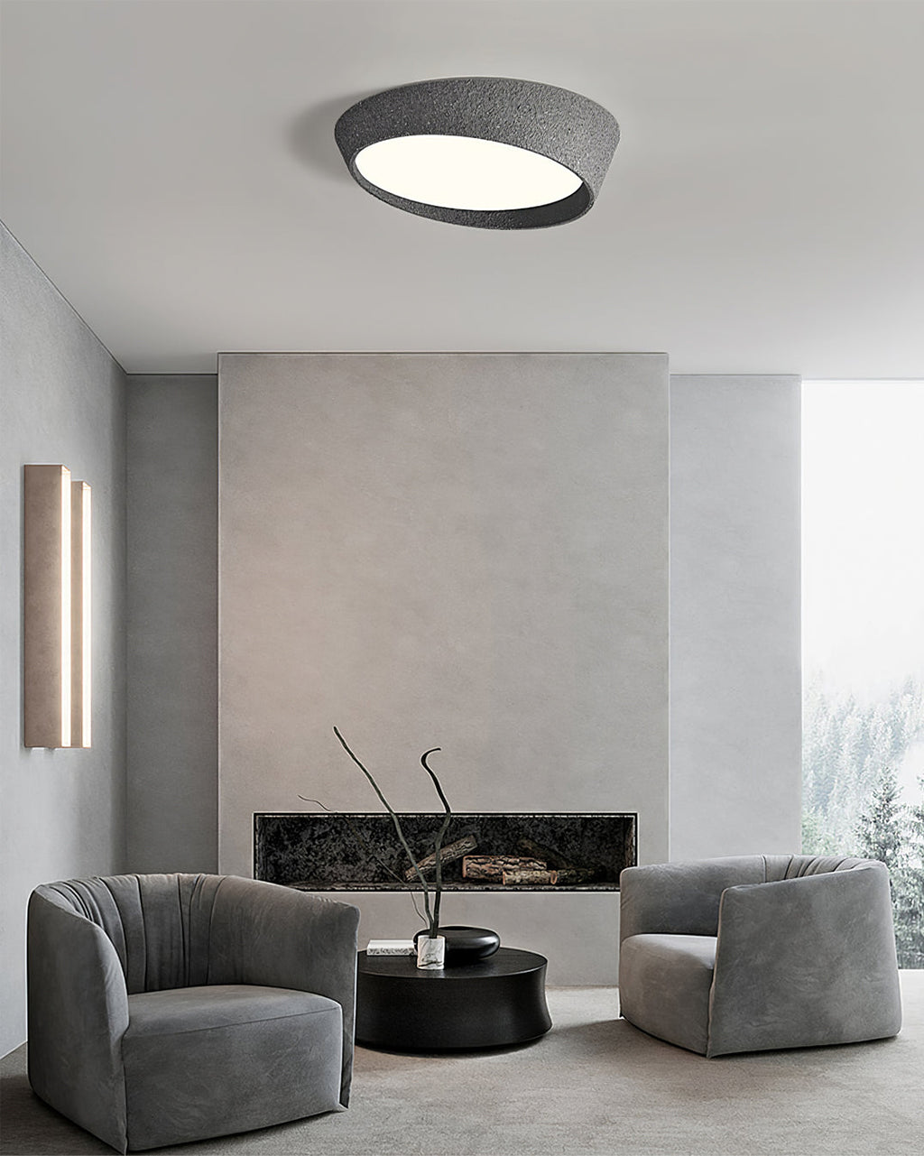 NovaLume LED Ceiling Light Fixture — Hand Molded Shade, Warm Glow