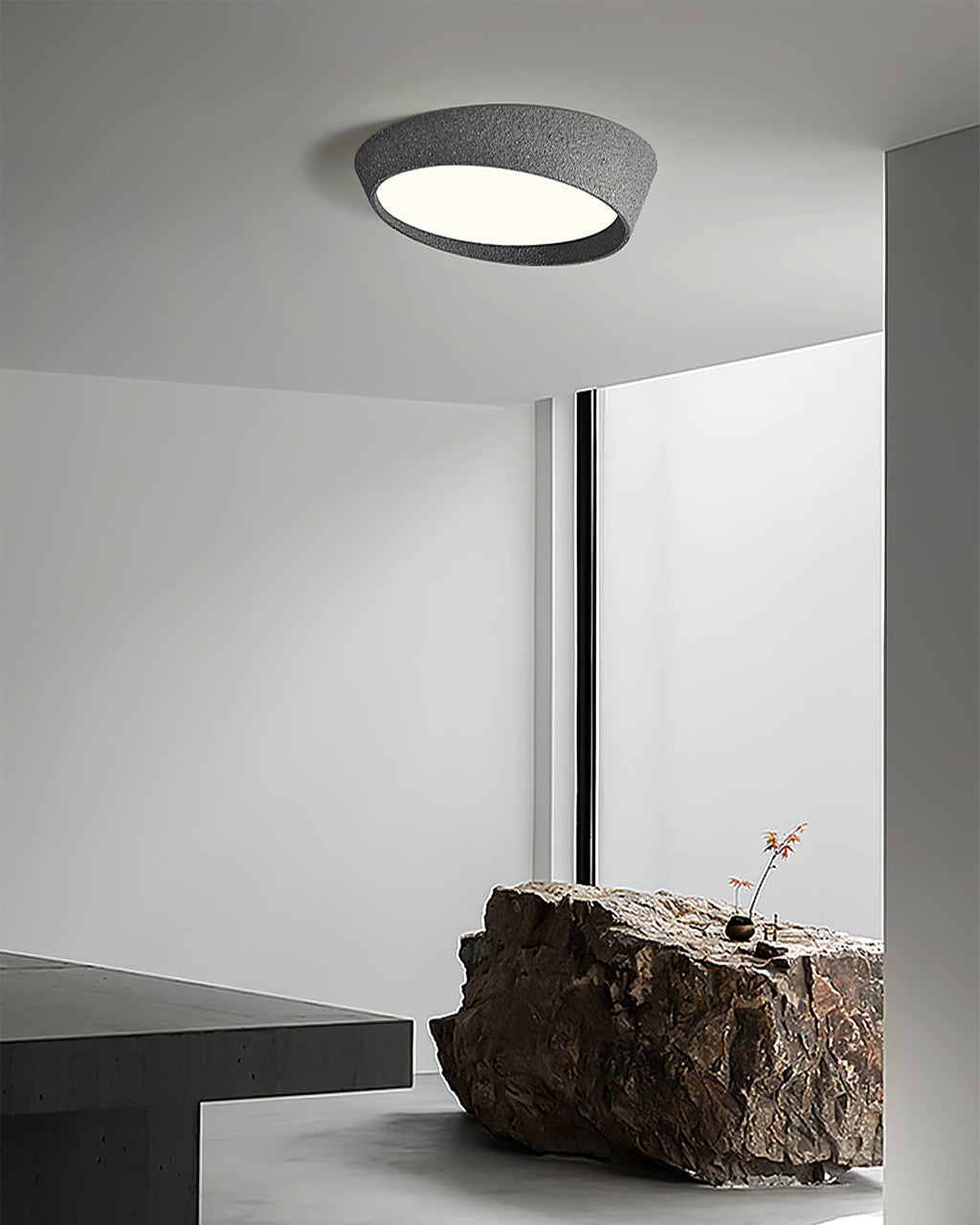 NovaLume LED Ceiling Light Fixture — Hand Molded Shade, Warm Glow