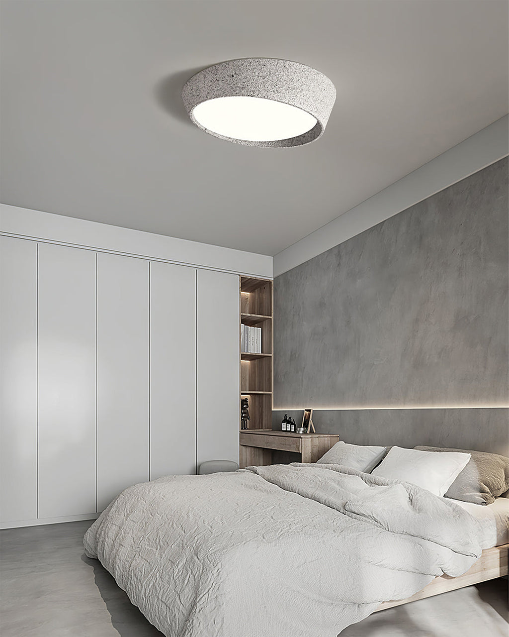 NovaLume LED Ceiling Light Fixture — Hand Molded Shade, Warm Glow