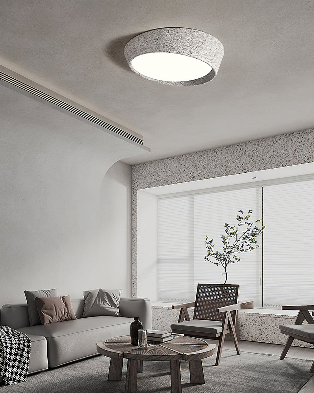 NovaLume LED Ceiling Light Fixture — Hand Molded Shade, Warm Glow