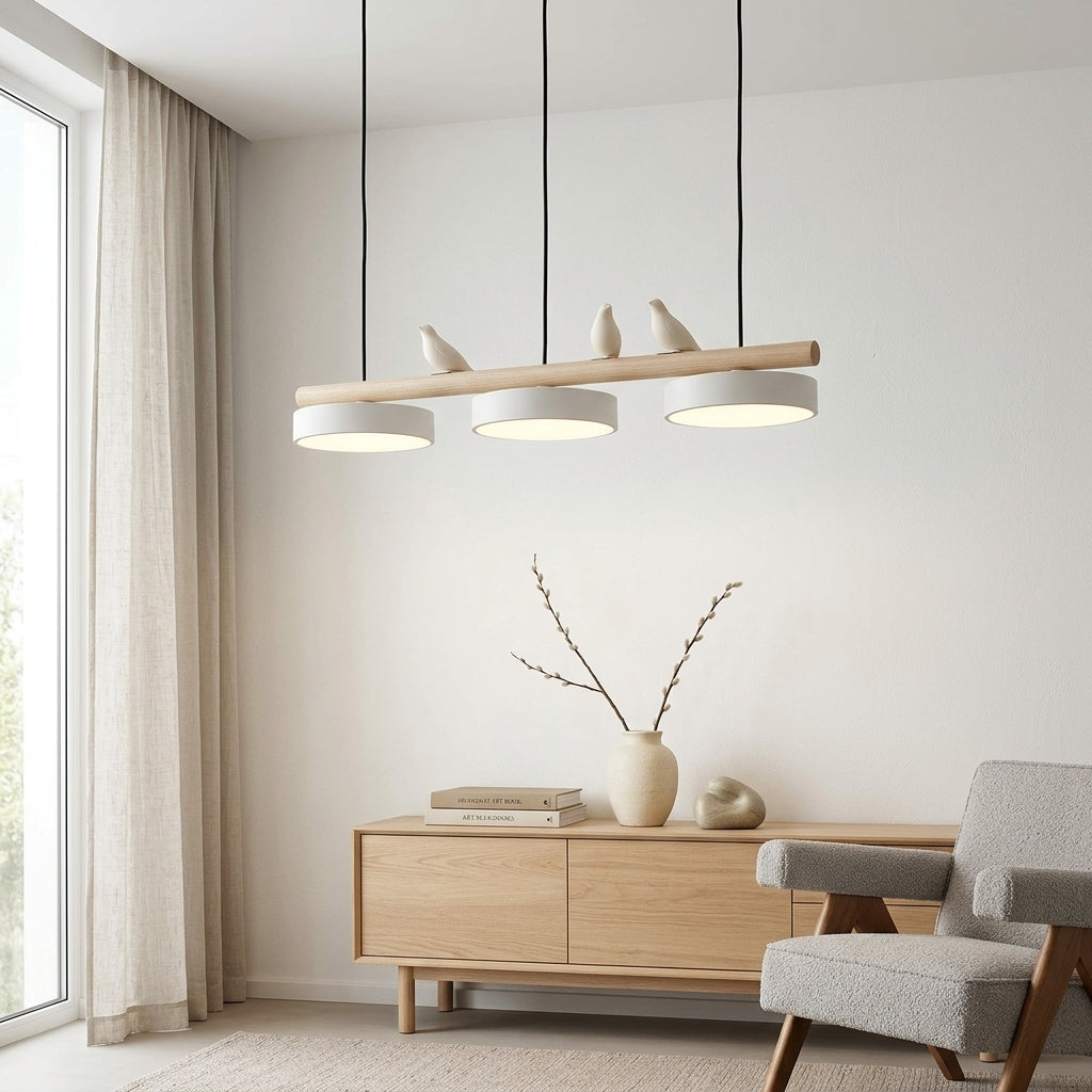 Sienna Bird Pendant Lamp - Wood Design for Scandinavian Kitchen Islands | Souliia
