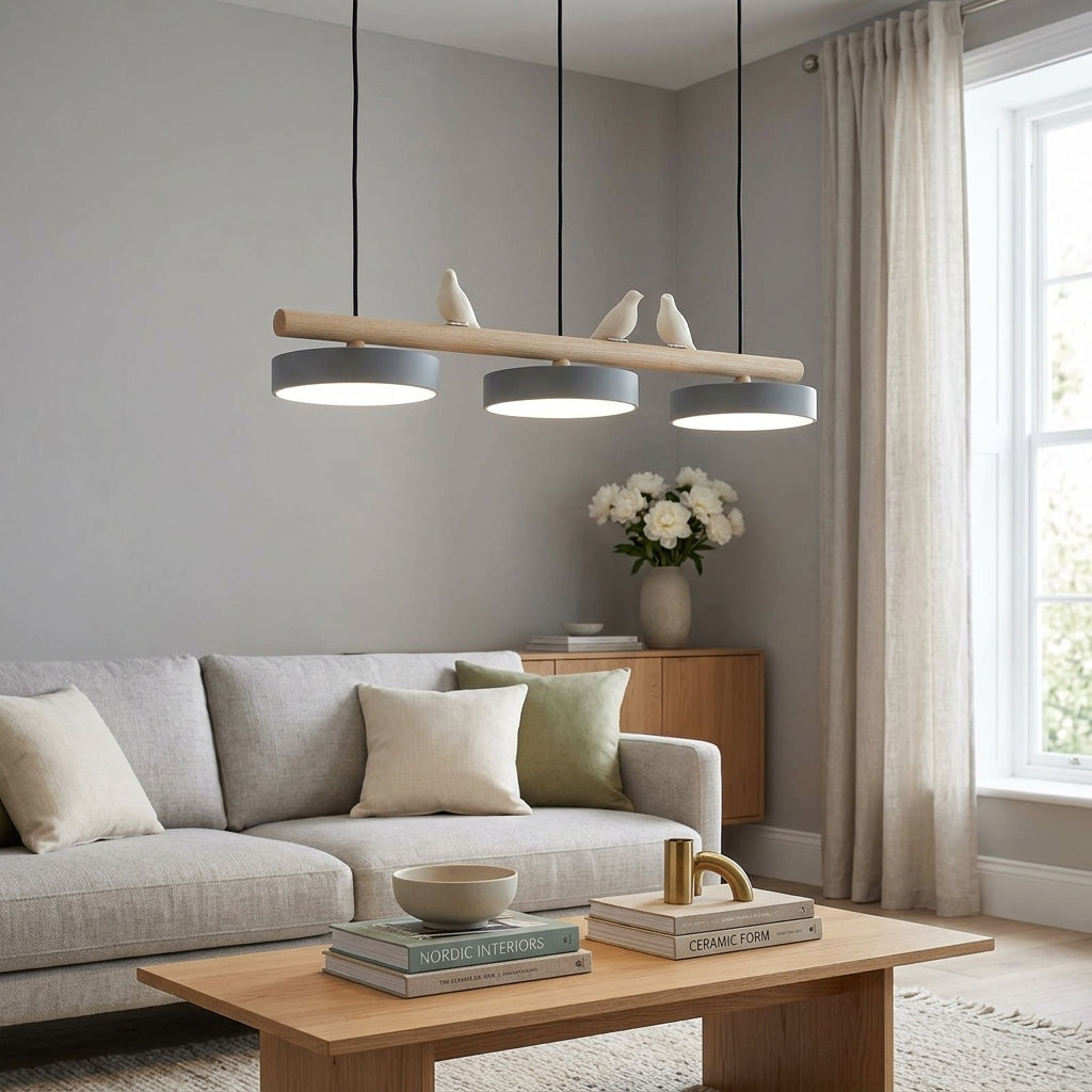 Sienna Bird Pendant Lamp - Wood Design for Scandinavian Kitchen Islands | Souliia