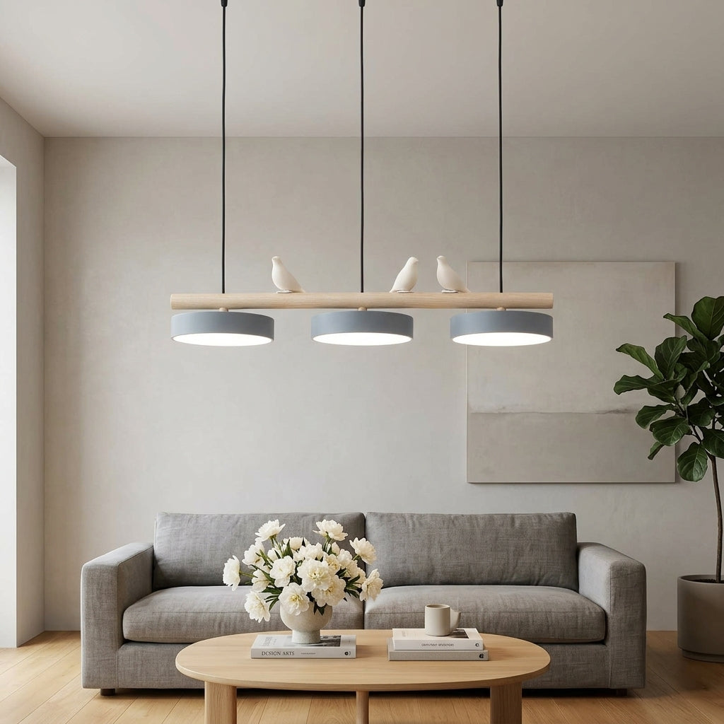 Sienna Bird Pendant Lamp - Wood Design for Scandinavian Kitchen Islands | Souliia
