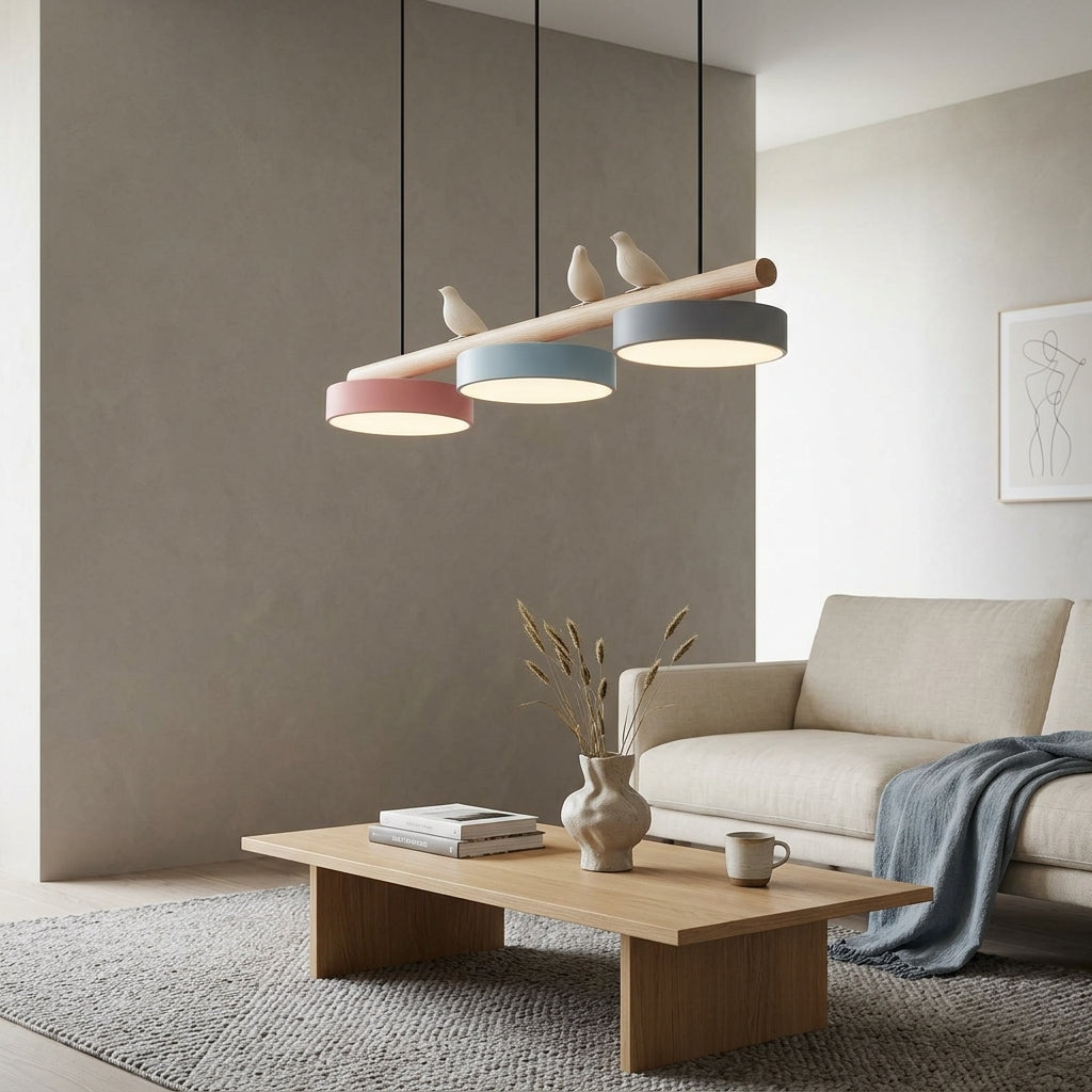 Sienna Bird Pendant Lamp - Wood Design for Scandinavian Kitchen Islands | Souliia