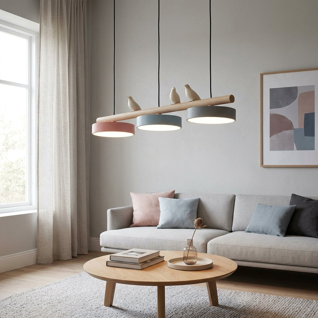 Sienna Bird Pendant Lamp - Wood Design for Scandinavian Kitchen Islands | Souliia