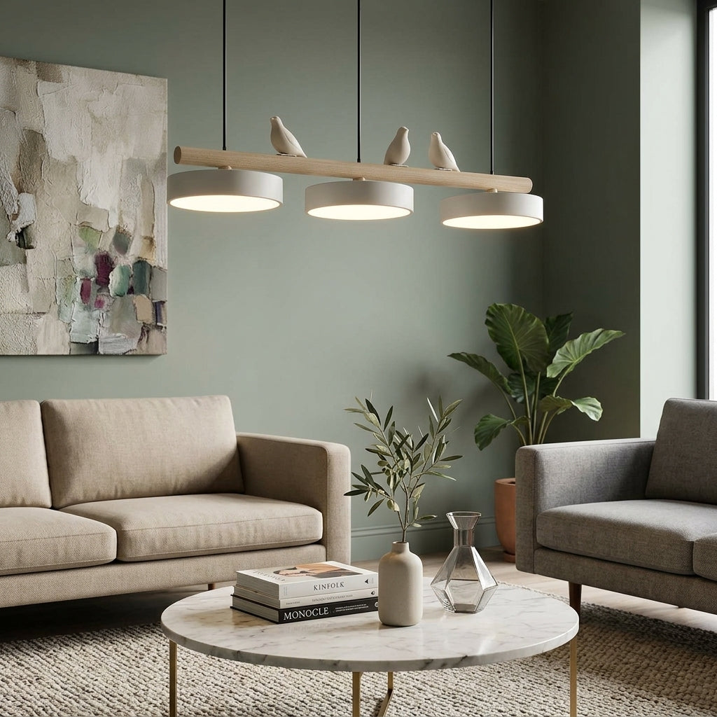 Sienna Bird Pendant Lamp - Wood Design for Scandinavian Kitchen Islands | Souliia
