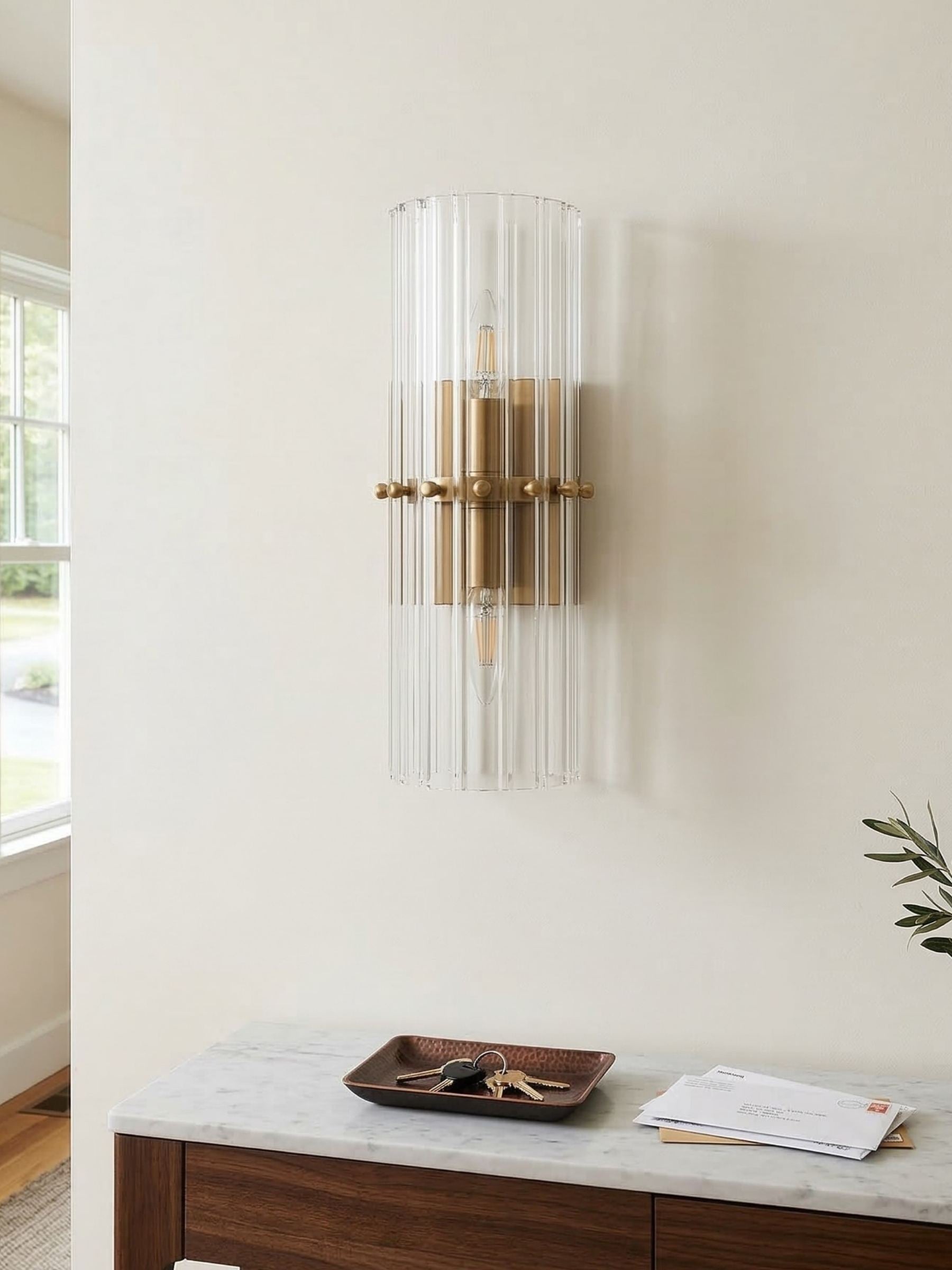 Lumora Crystal Up Down Wall Light – Double Wall Sconce for Bedroom | Souliia