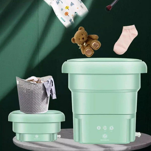 Portable Mini Folding Washing Machine — Compact Laundry Cleaner
