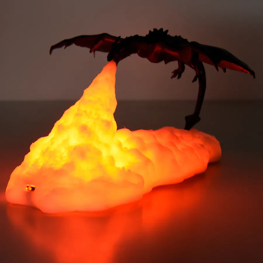Fire-Breathing Dragon Lamp — Lifelike Design, Mystical Glow