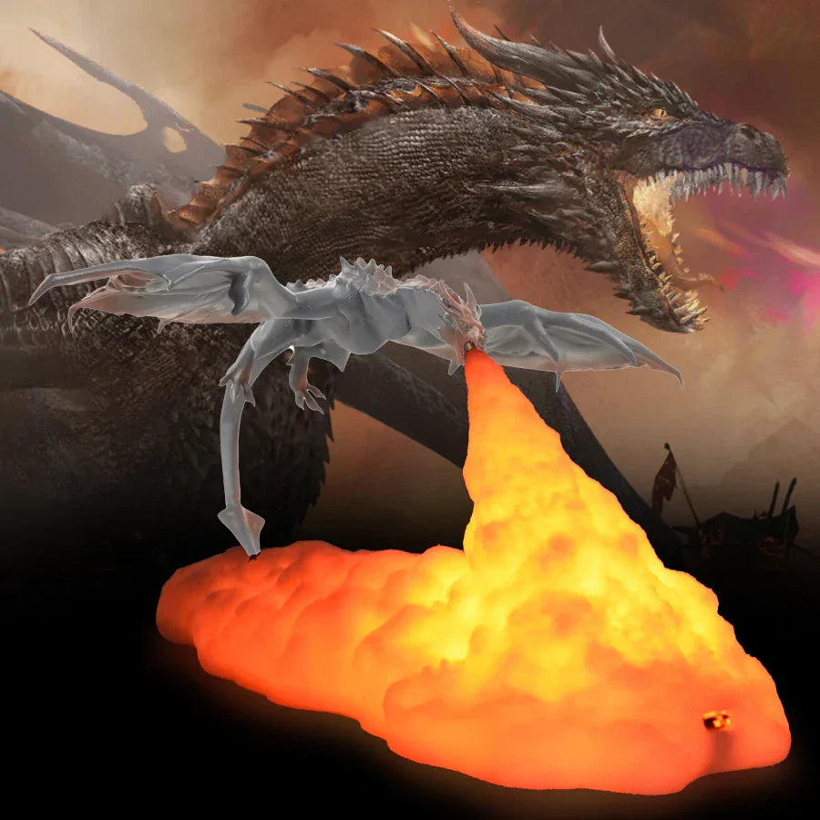 Fire-Breathing Dragon Lamp — Lifelike Design, Mystical Glow