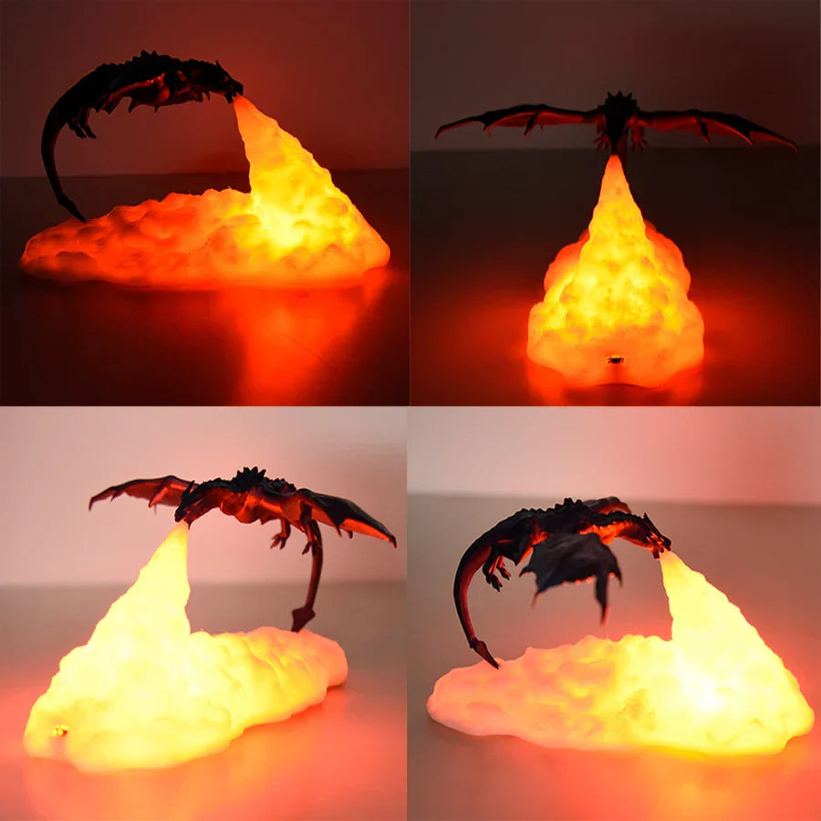 Fire-Breathing Dragon Lamp — Lifelike Design, Mystical Glow