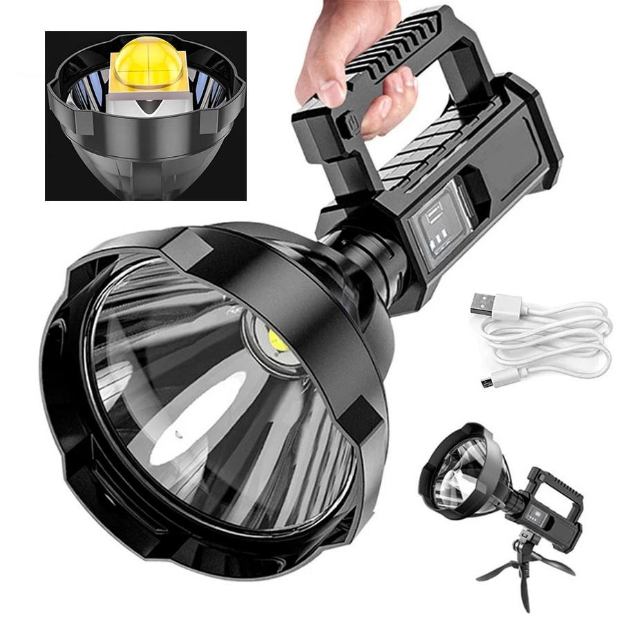 Wiederaufladbare LED-Taschenlampe - 4 Modi, 1500 m Reichweite, IPX5