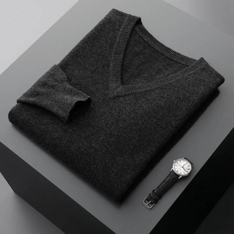 Marlow - 100% Wool - V-Neck Sweater – Classic Business Casual Knit for Autumn/Winter 6