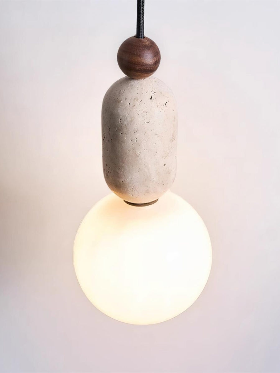 Lampada a sospensione moderna in travertino a tre anelli | Souliia