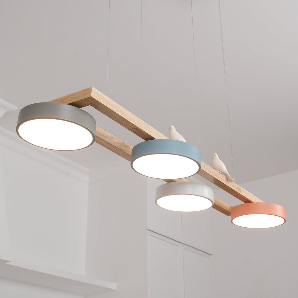 Moderne minimalistisk pendellampe med 4 fugle | Souliia