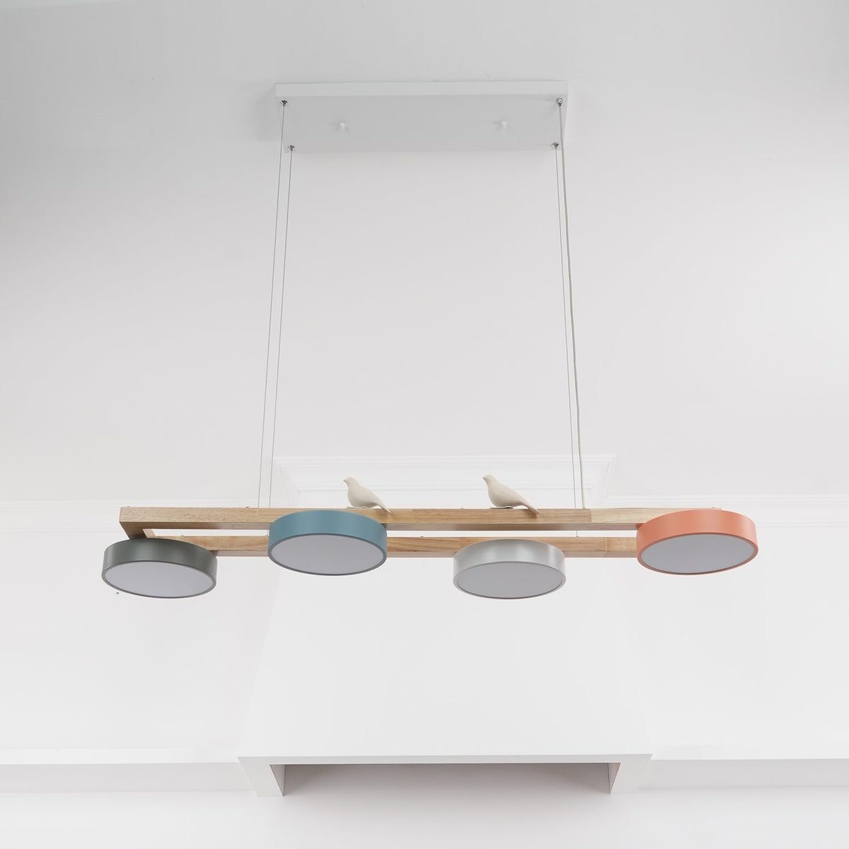 Moderne minimalistisk pendellampe med 4 fugle | Souliia