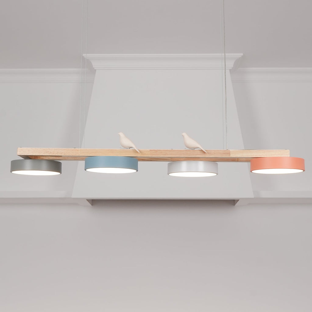 Moderne minimalistisk pendellampe med 4 fugle | Souliia