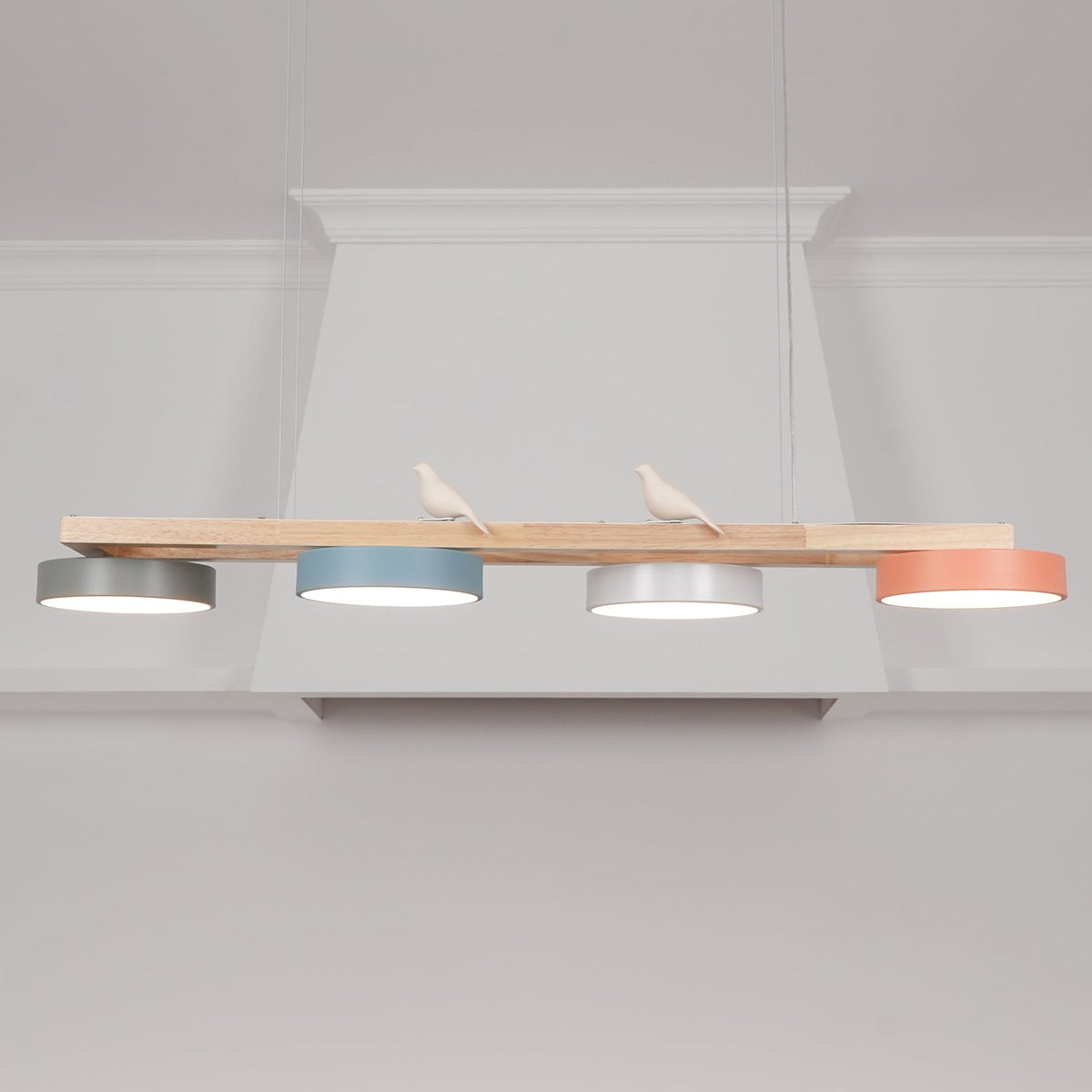 Moderne minimalistisk pendellampe med 4 fugle | Souliia