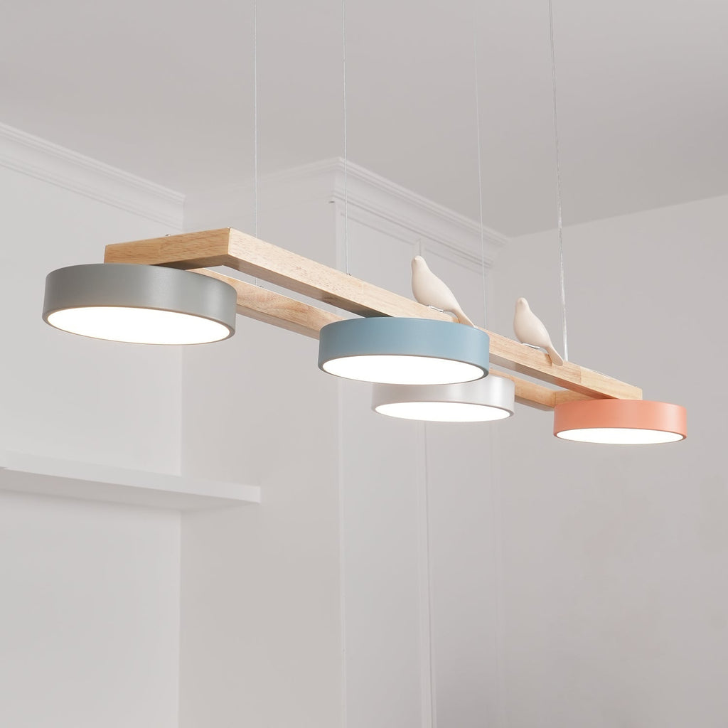 Moderne minimalistisk pendellampe med 4 fugle | Souliia
