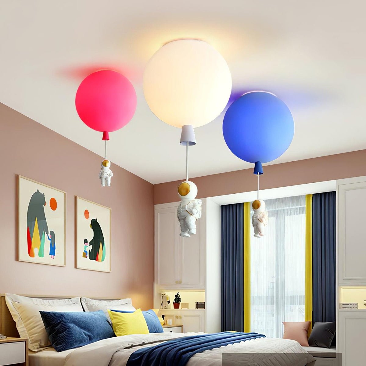 LumaNova Orbit Moon Pendant Lamp — Modern LED and Astronaut Theme