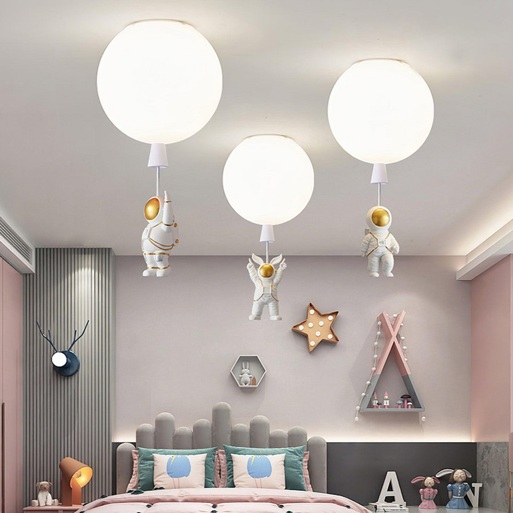 LumaNova Orbit Moon Pendant Lamp — Modern LED and Astronaut Theme