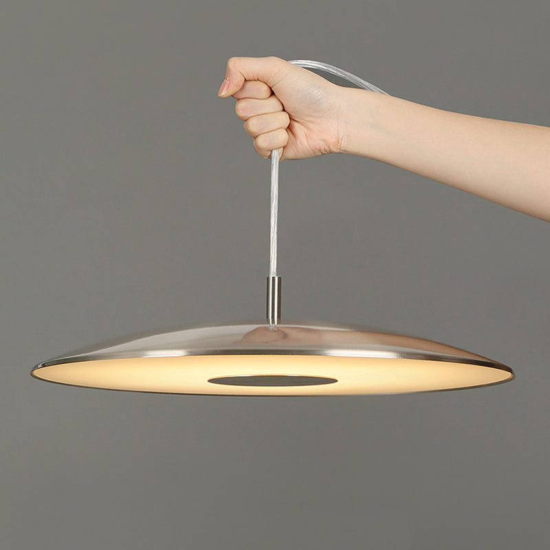Contemporary Nordic LED Pendant Light — Iron, Nickel Finish