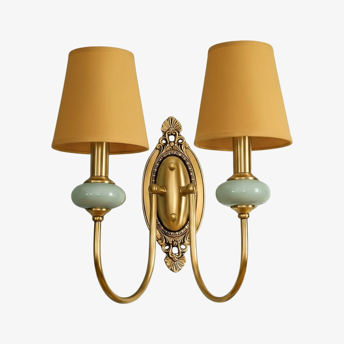 Rowan Classic Fabric Shade Sconce – Ceramic Wall Light for Hallway or Bedroom | Souliia