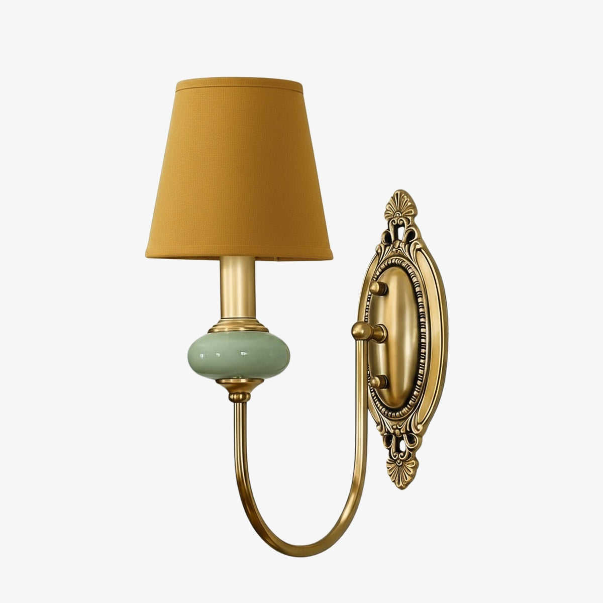 Rowan Classic Fabric Shade Sconce – Ceramic Wall Light for Hallway or Bedroom | Souliia