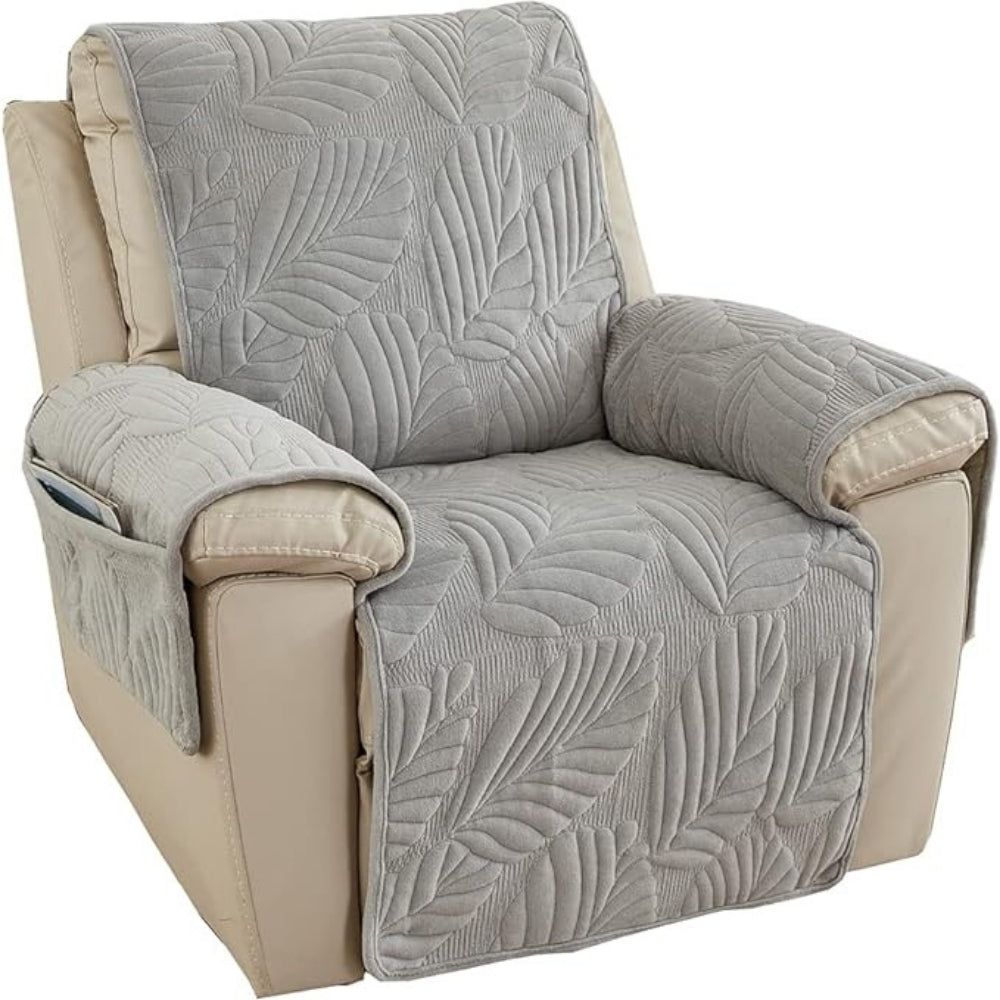 Leafguard Universal Recliner Slipcover — Elastic Stretch Fit, Leaf Pattern