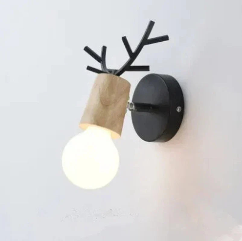 Forest Haven Rustic Antler Wall Sconce — Warm LED Glow Illumination