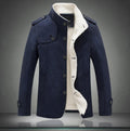 Klassisk ulltrenchcoat — langermet yttertøy med knapper