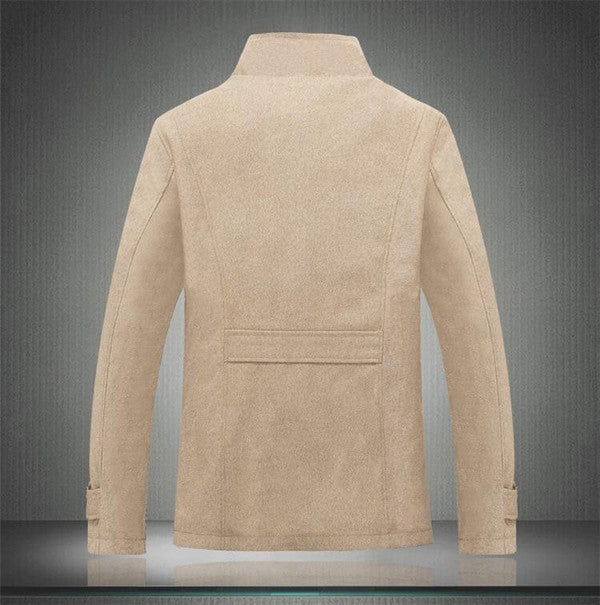 Klassisk ulltrenchcoat — langermet yttertøy med knapper