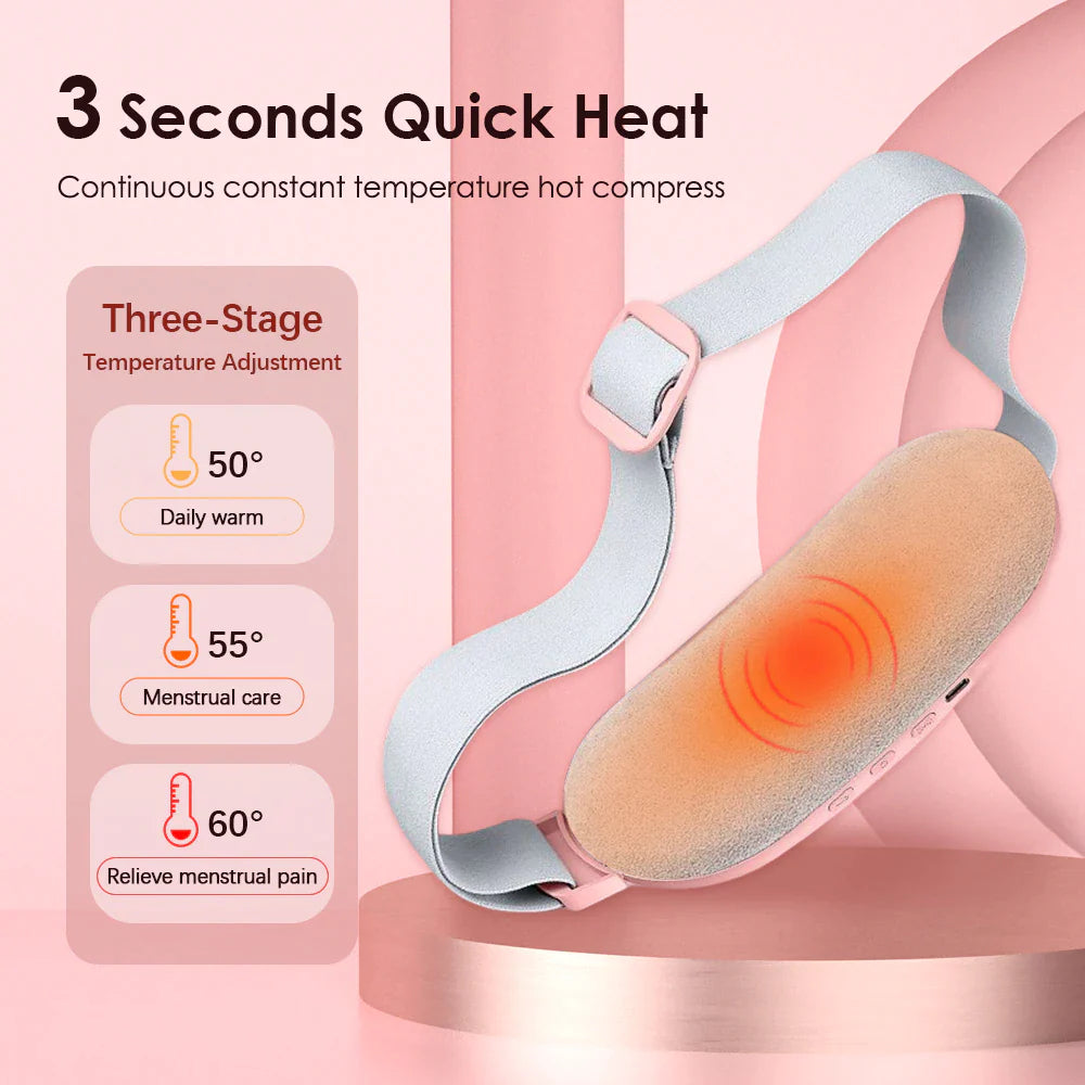 Almofada elétrica de aquecimento e vibração — Alívio das dores menstruais