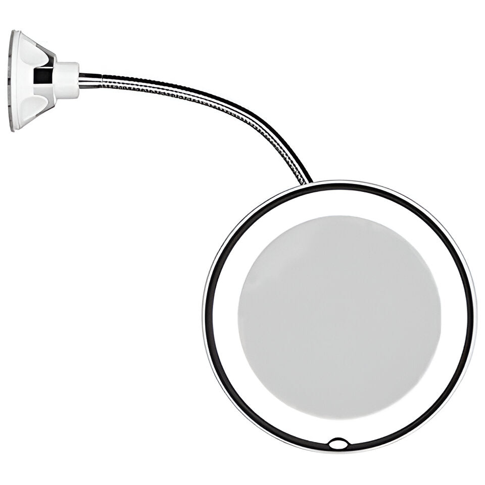 מראת הגדלה LED פי 10 — התקנה מאובטחת באמצעות כוסות יניקה