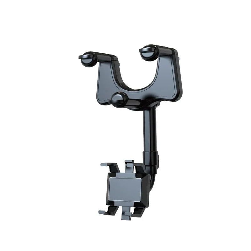 Car Rearview Mirror Phone Holder — 360° Rotating, Multifunctional