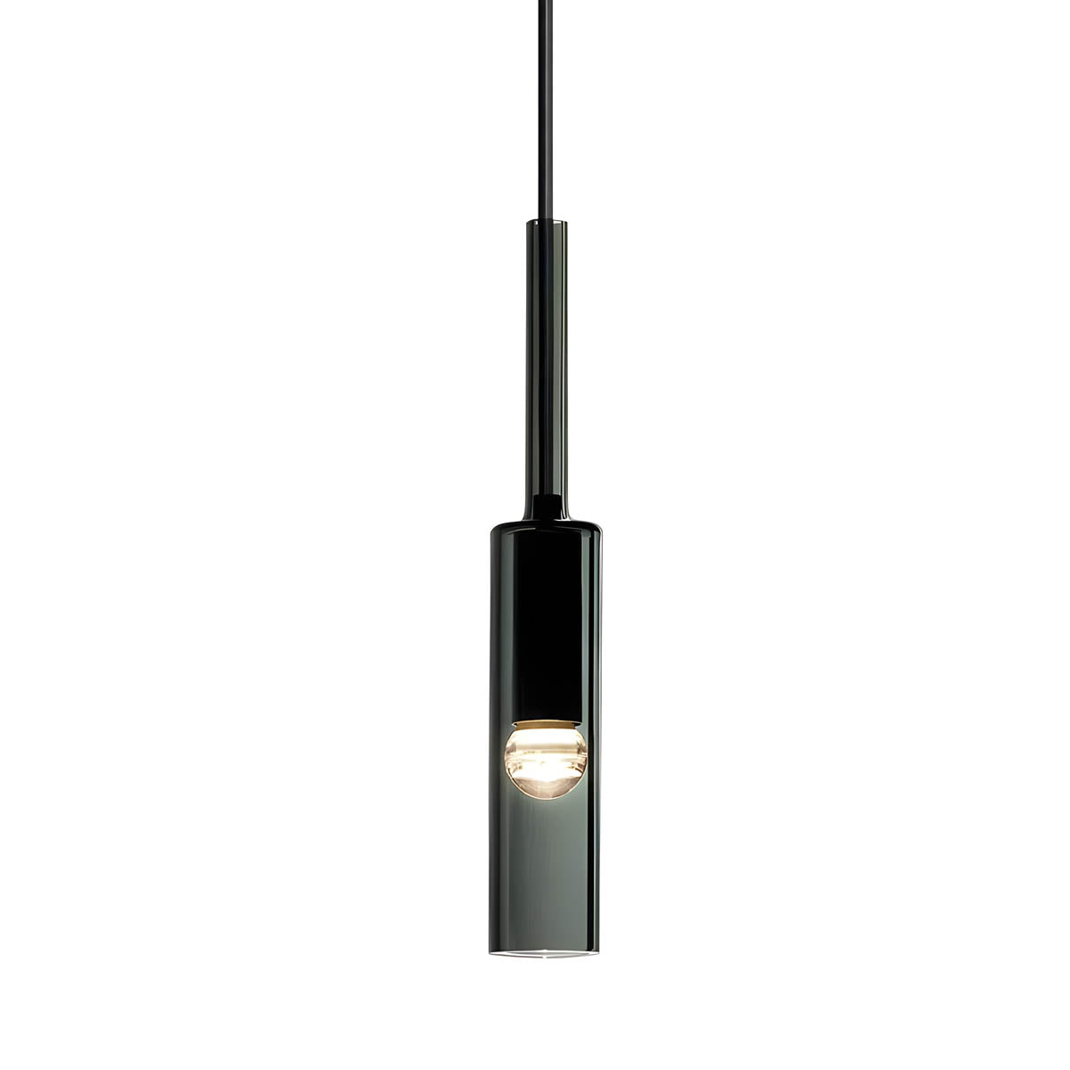 Solara Nordic Pendant Light — Glass Shade and Metal Base, Integrated LED