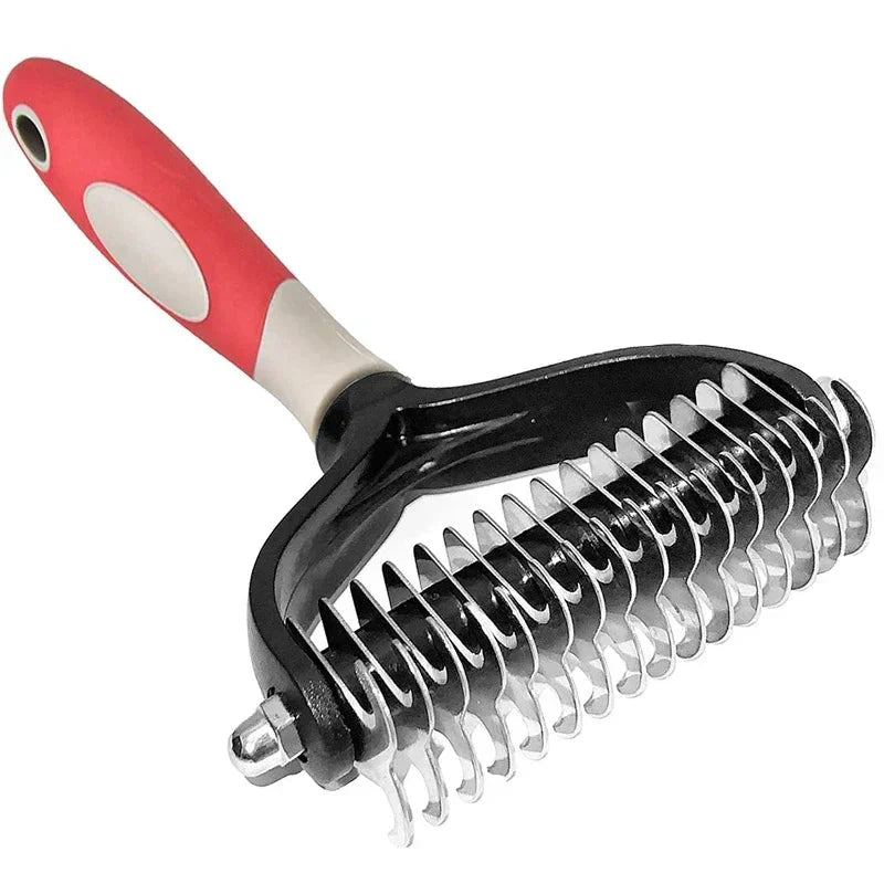 Groommaster Pro Dual-Sided Deshedding Brush — Detangling Comb, Undercoat Remover