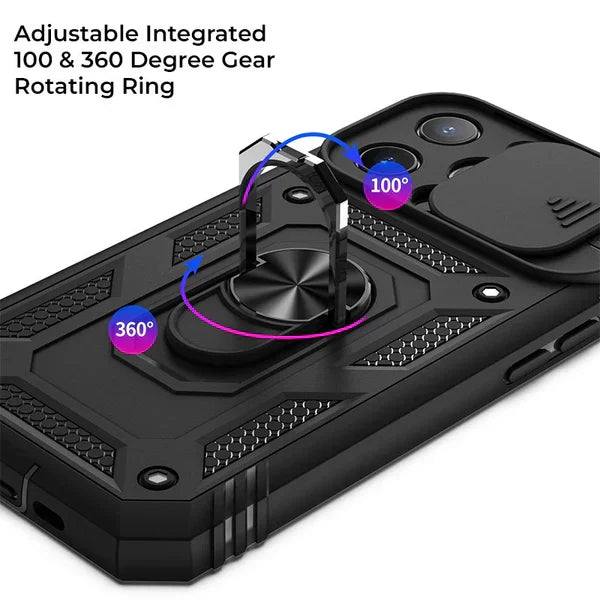 Magnetic Phone Case — Kickstand, Slide Camera Cover & Mount Support
