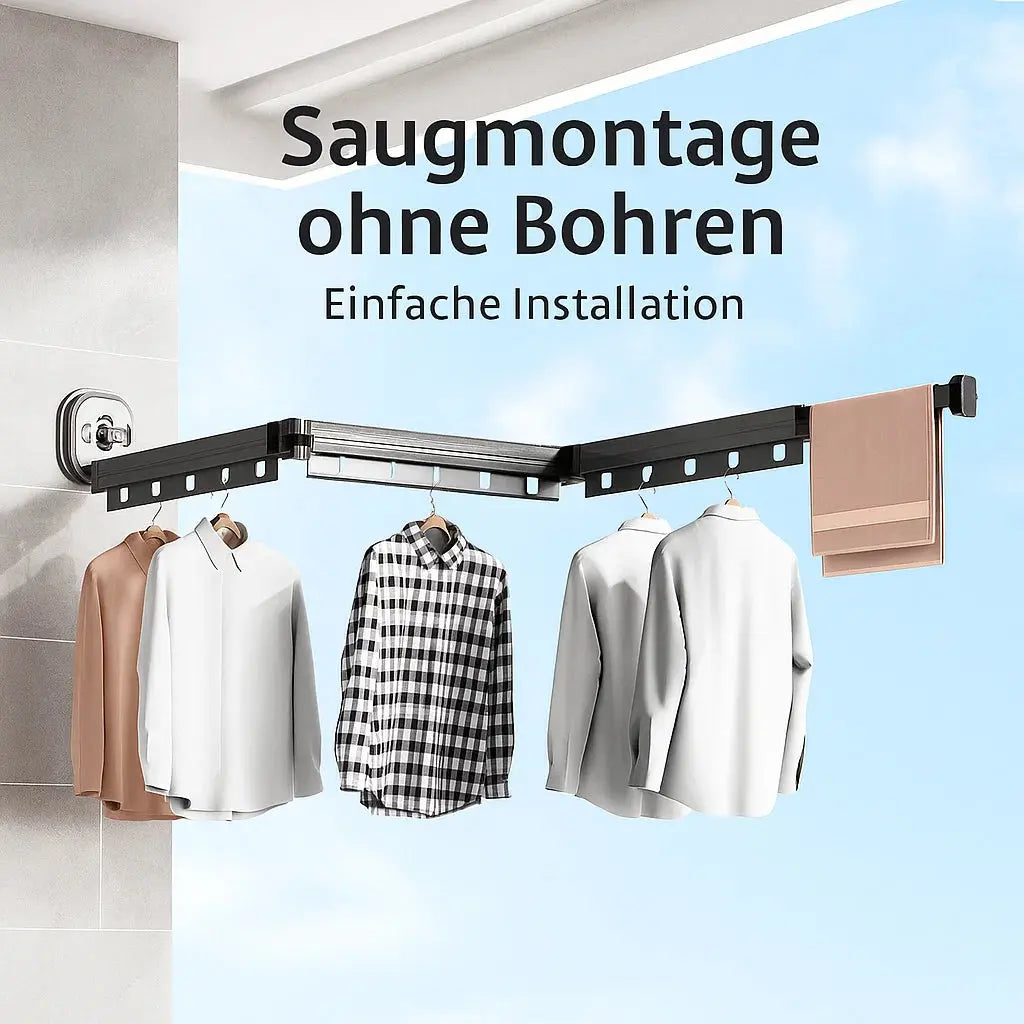 Wall-Mounted Clothes Dryer for Small Spaces - No Drilling Required - Souliia