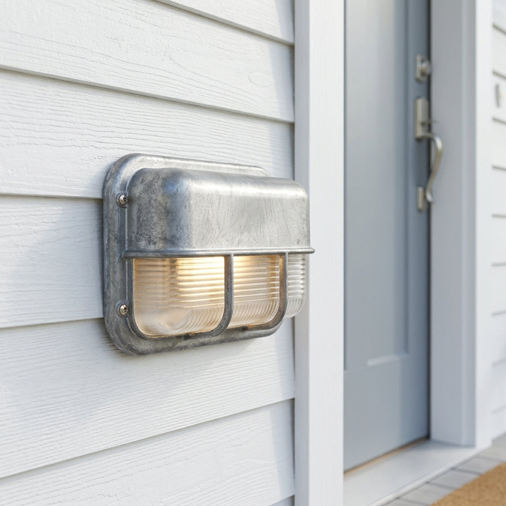 Morvane Geometric Aluminum Wall Sconce - Industrial Outdoor Lighting for Entryway | Souliia