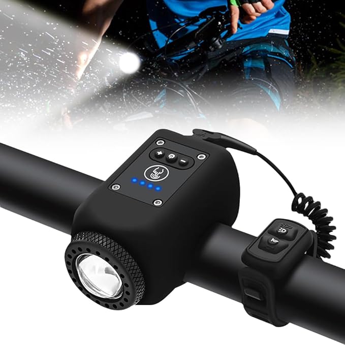 Rowerowy elektroniczny klakson i światło 2 w 1, 110 dB, odporne na wodę