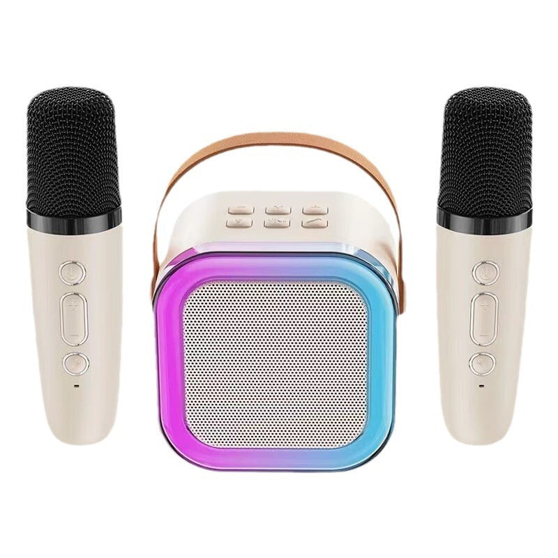 Mini karaoke zařízení — 2 bezdrátové mikrofony, čistý zvuk