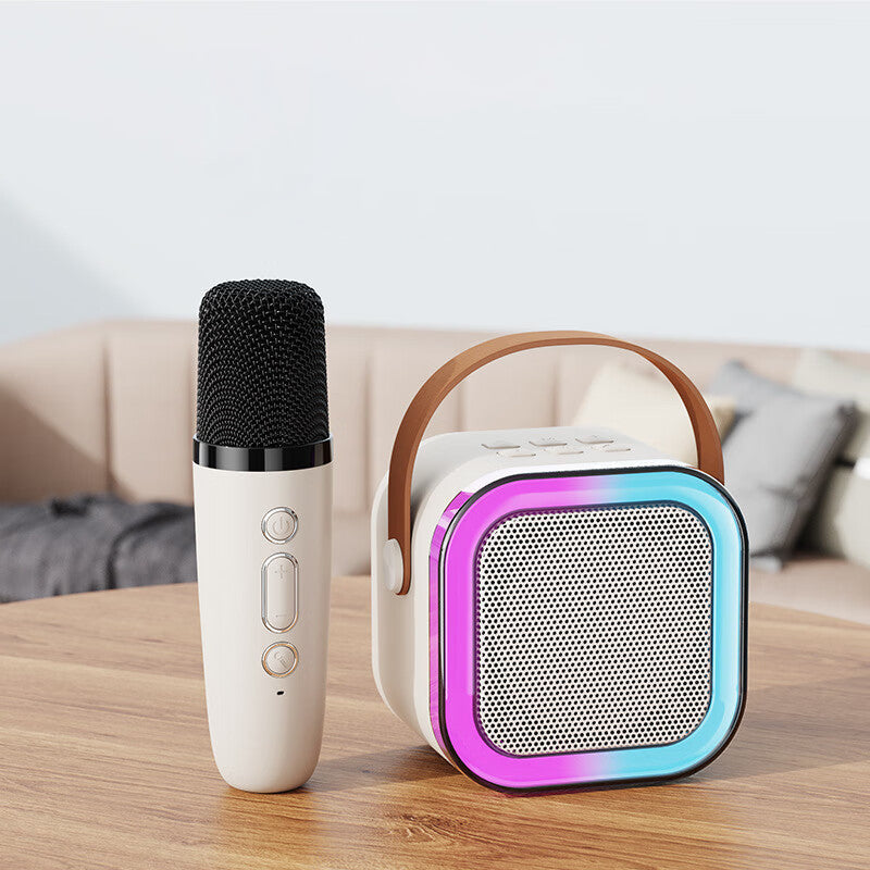 Mini karaoke zařízení — 2 bezdrátové mikrofony, čistý zvuk