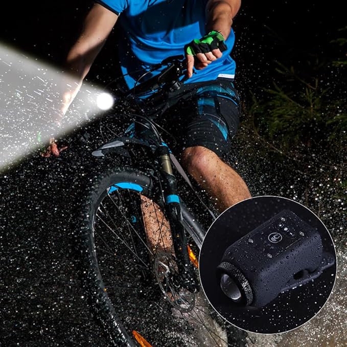 Rowerowy elektroniczny klakson i światło 2 w 1, 110 dB, odporne na wodę