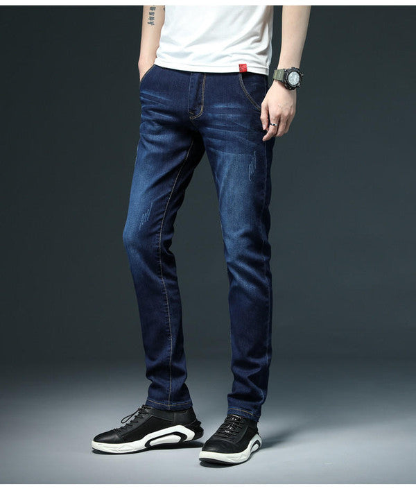 Slim-fit cowboybukser — Gylp- og knaplukning, halvkraftig pasform